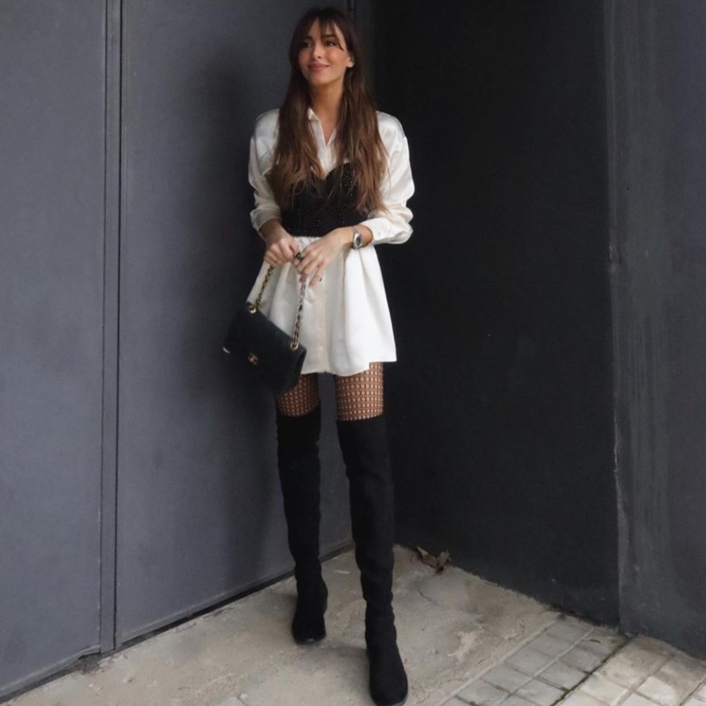 Zara satin effect shirt dress
